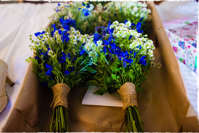 Polhawn Fort indoor coastal wedding - choices- flower